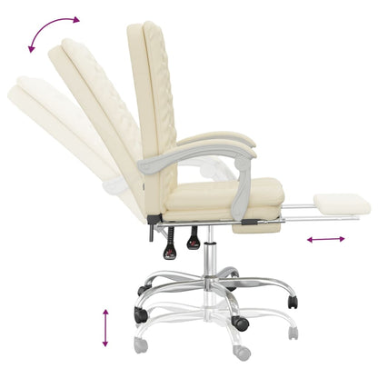 Poltrona da Ufficio Reclinabile Crema in Similpelle