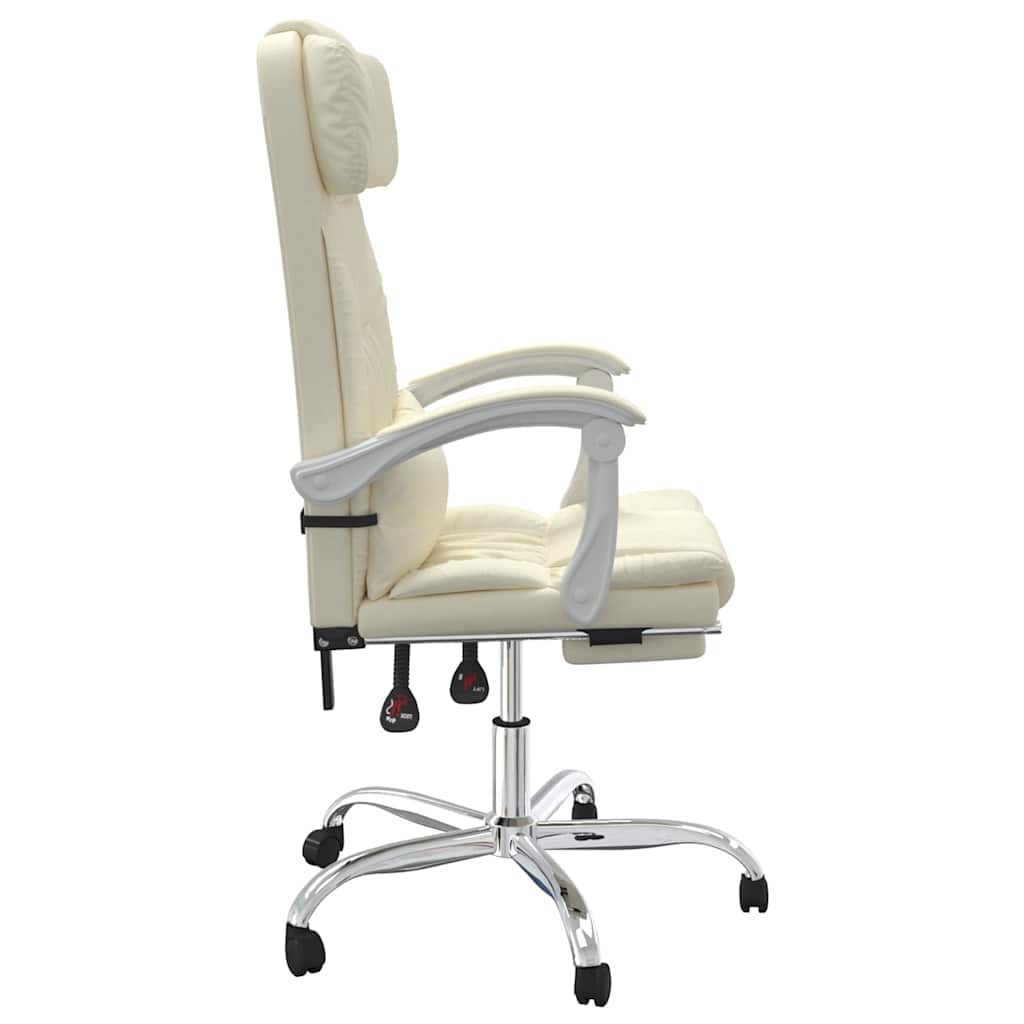 Poltrona da Ufficio Reclinabile Crema in Similpelle