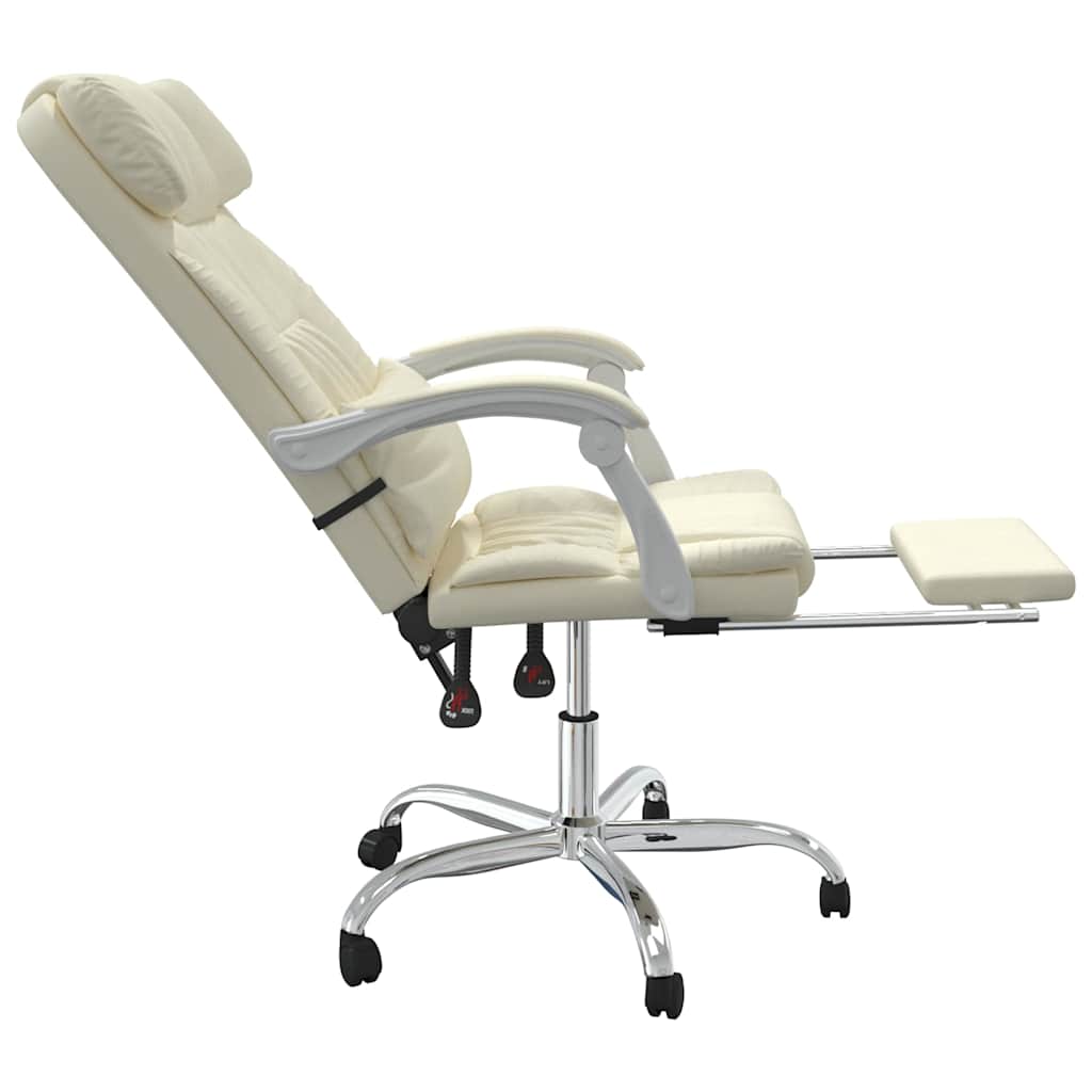 Poltrona da Ufficio Reclinabile Crema in Similpelle