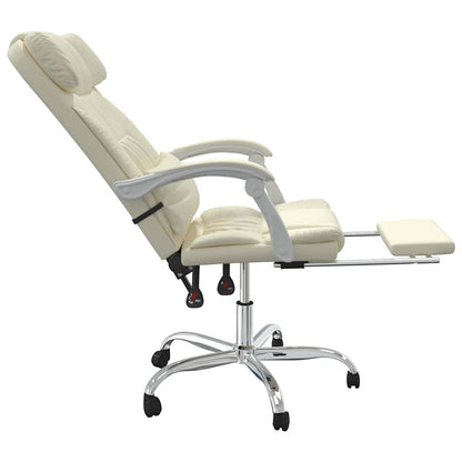 Poltrona da Ufficio Reclinabile Crema in Similpelle