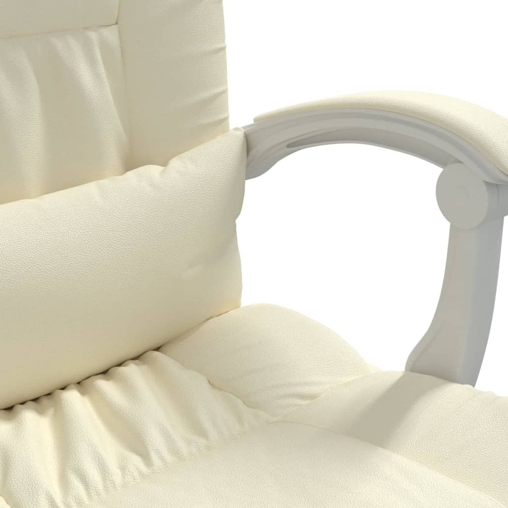Poltrona da Ufficio Reclinabile Crema in Similpelle
