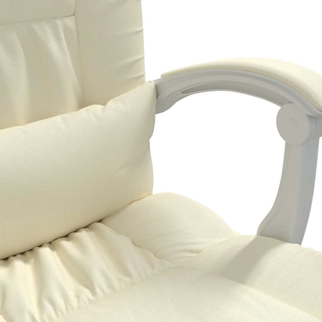 Poltrona da Ufficio Reclinabile Crema in Similpelle