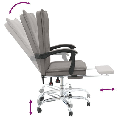 Poltrona da Ufficio Reclinabile Tortora in Tessuto