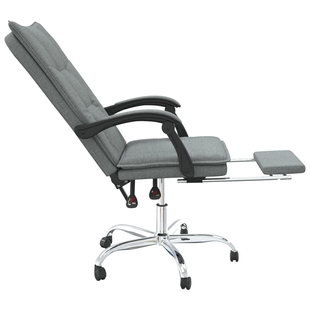 Sedia da Ufficio Reclinabile Grigio Scuro in Tessuto