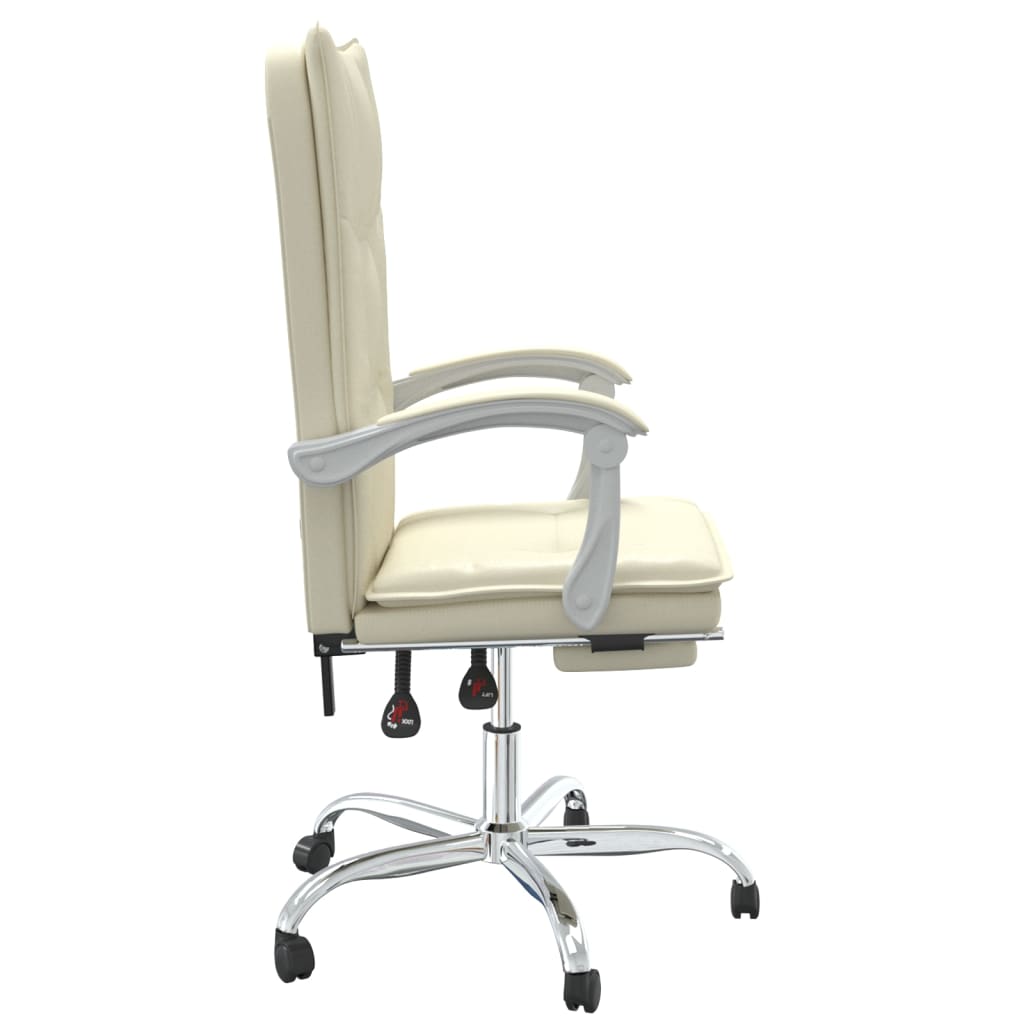 Poltrona da Ufficio Reclinabile Crema in Similpelle | homemem39