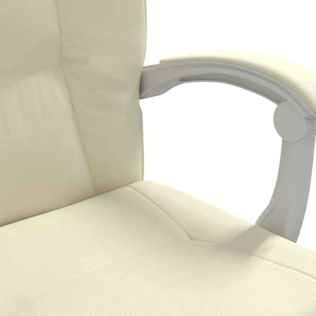 Poltrona da Ufficio Reclinabile Crema in Similpelle