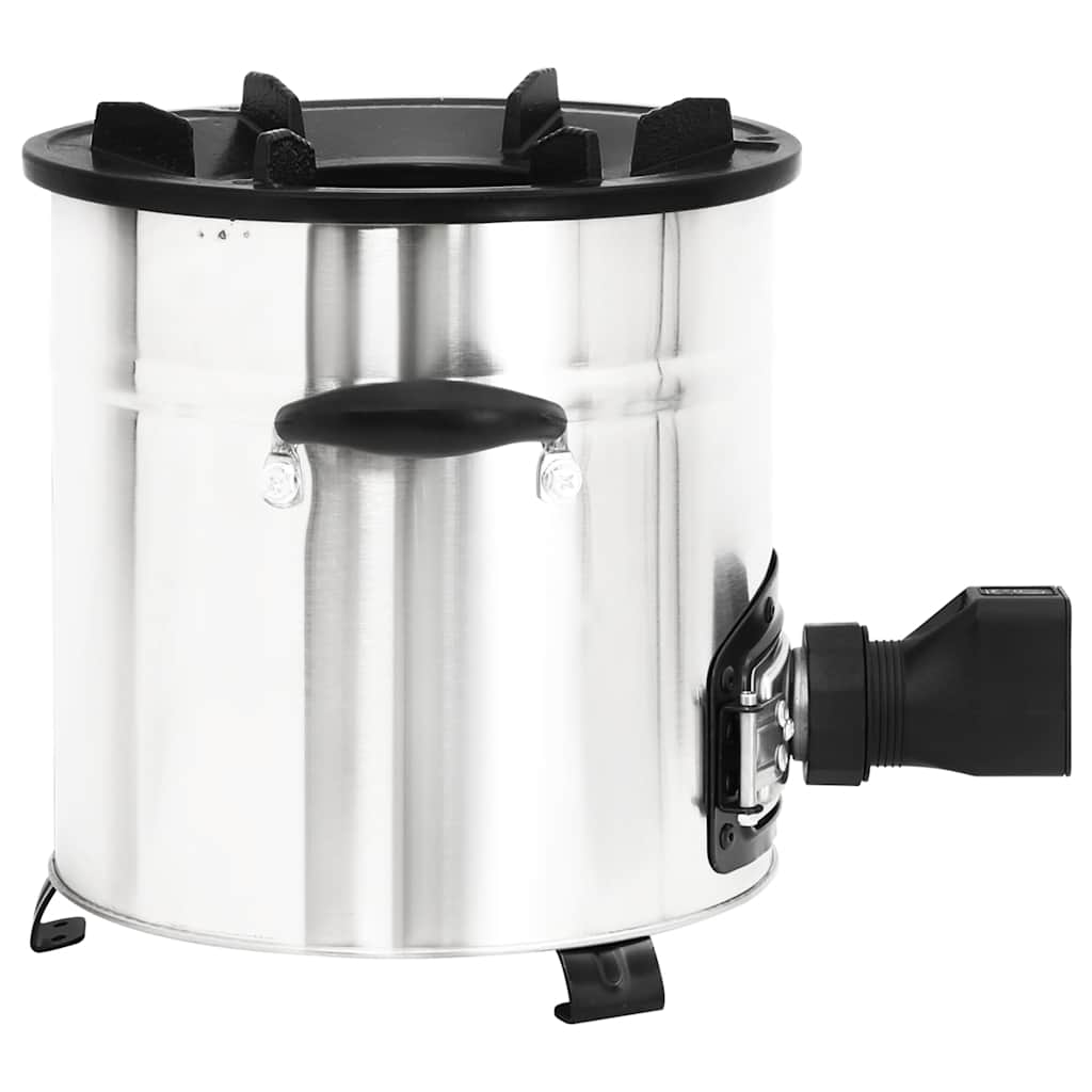 Stufa a Legna con Ventola USB Argento 35,5x26x28cm Acciaio Inox - homemem39