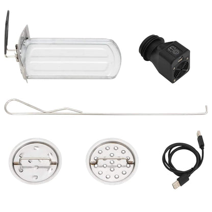 Stufa a Legna con Ventola USB Argento 35,5x26x28cm Acciaio Inox - homemem39