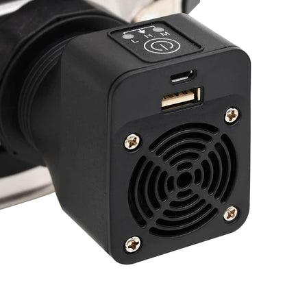 Stufa a Legna con Ventola USB Argento 35,5x26x28cm Acciaio Inox - homemem39