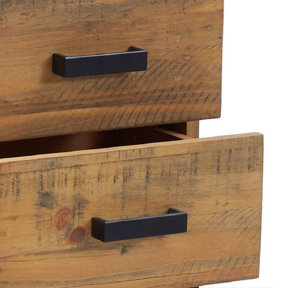 Comodino Marrone 36x30x45 cm in Legno Massello di Pino - homemem39