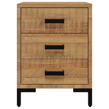 Comodino Marrone 40x30x55 cm Legno Massello di Pino Riciclato | homemem39