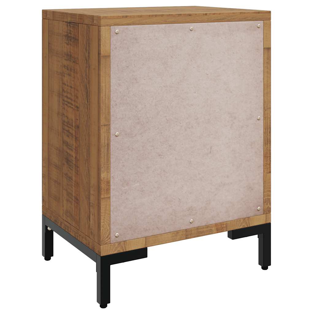 Comodino Marrone 40x30x55 cm Legno Massello di Pino Riciclato