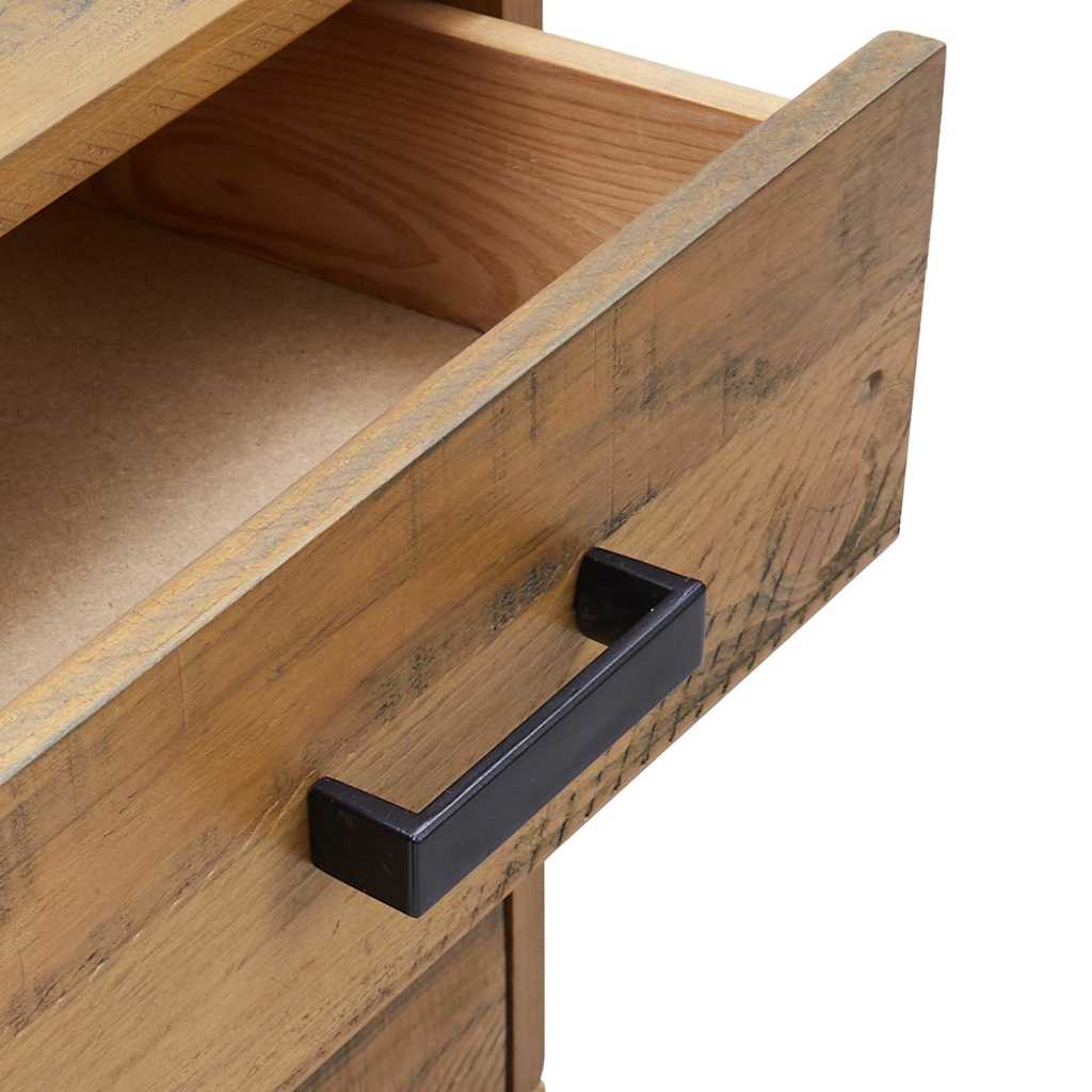 Comodino Marrone 40x30x55 cm Legno Massello di Pino Riciclato | homemem39