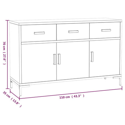 Credenza Marrone 110x35x70 cm in Legno Massello di Pino