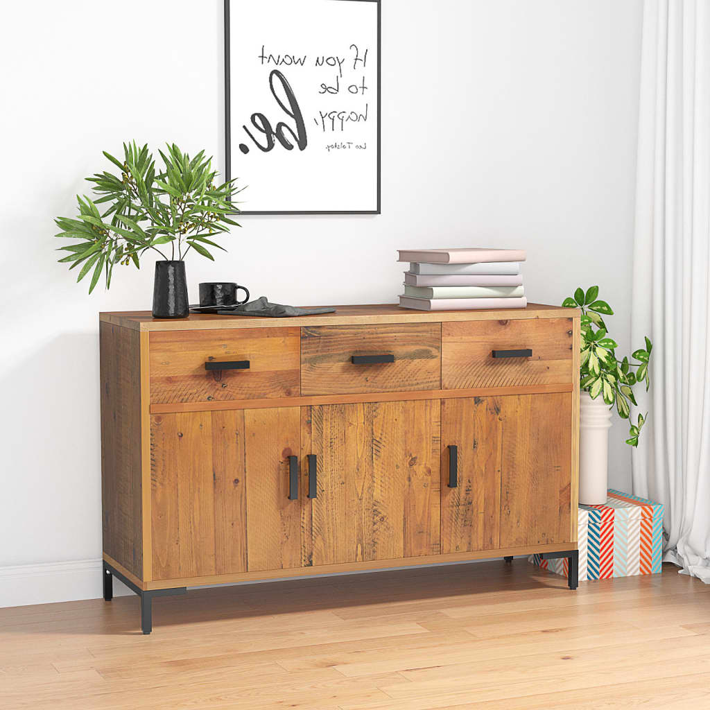 Credenza Marrone 110x35x70 cm in Legno Massello di Pino