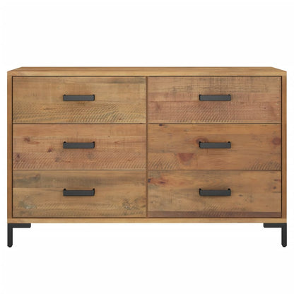 Credenza Marrone 110x35x70 cm in Legno Massello di Pino