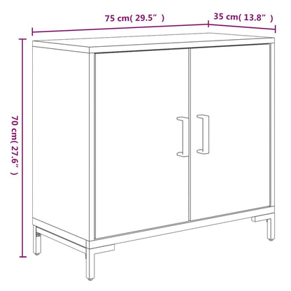 Credenza Marrone 75x35x70 cm in Legno Massello di Pino