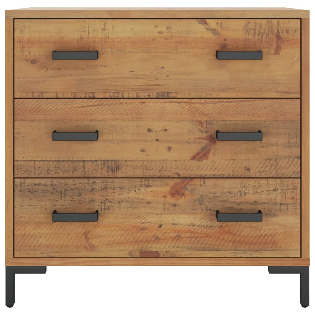 Cassettiera 75x35x70 cm in Legno Massello di Pino - homemem39