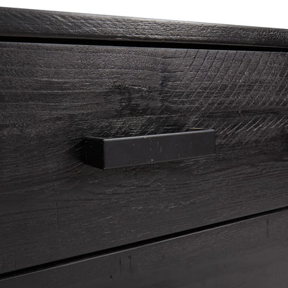 Cassettiera Nera 75x35x70 cm in Legno Massello di Pino - homemem39