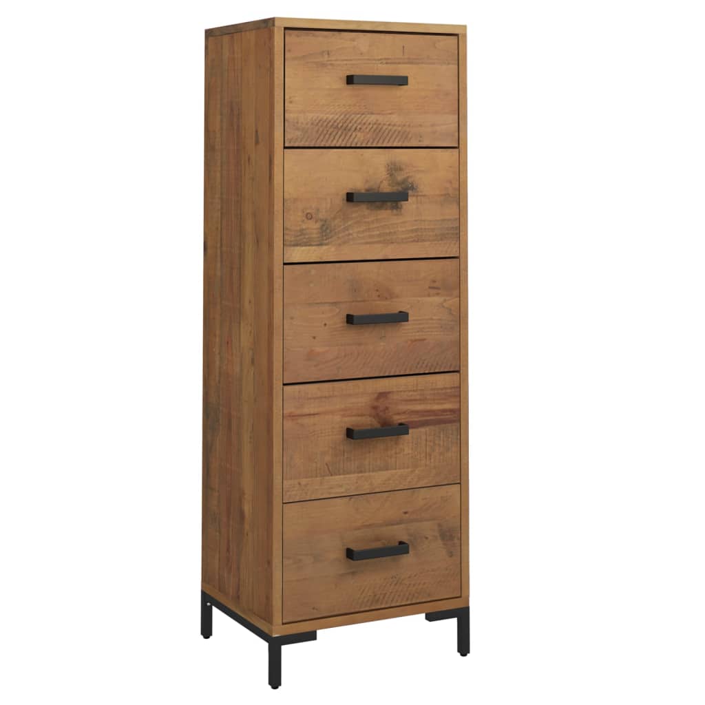 Cassettiera 42x35x110 cm in Legno Massello di Pino | homemem39