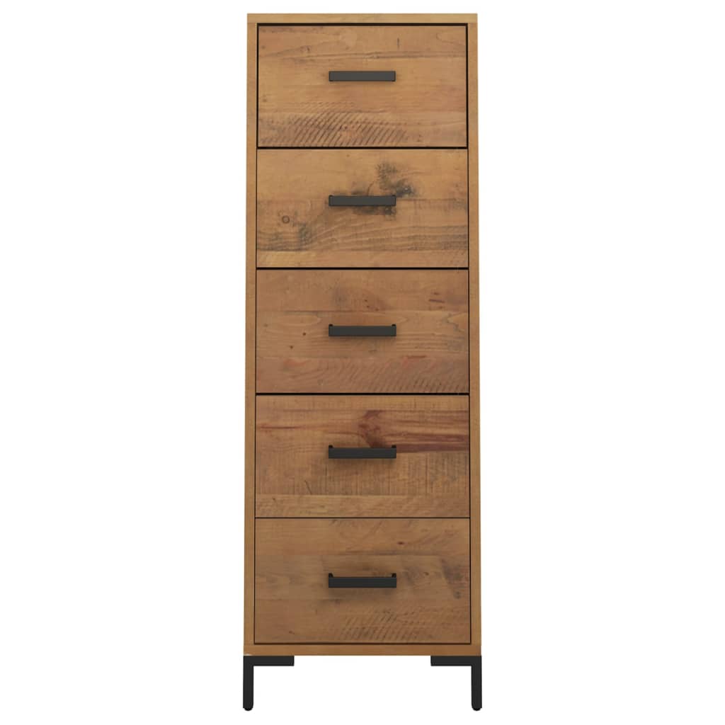 Cassettiera 42x35x110 cm in Legno Massello di Pino | homemem39