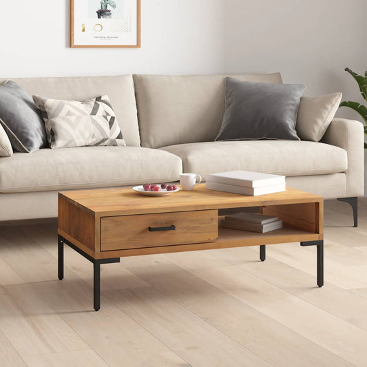 Tavolino da Salotto 90x50x35 cm in Legno Massello di Pino | homemem39