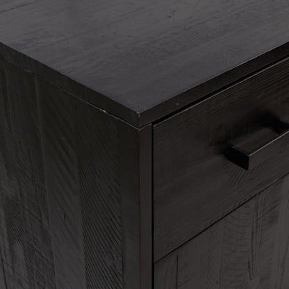 Scarpiera Nera 75x40x110 cm in Legno Massello di Pino - homemem39