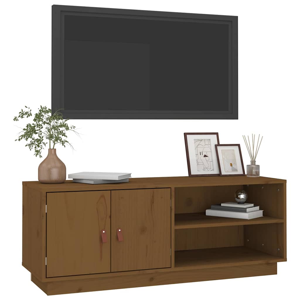 Mobile Porta TV ambra 105x34x40 cm in Legno Massello di Pino