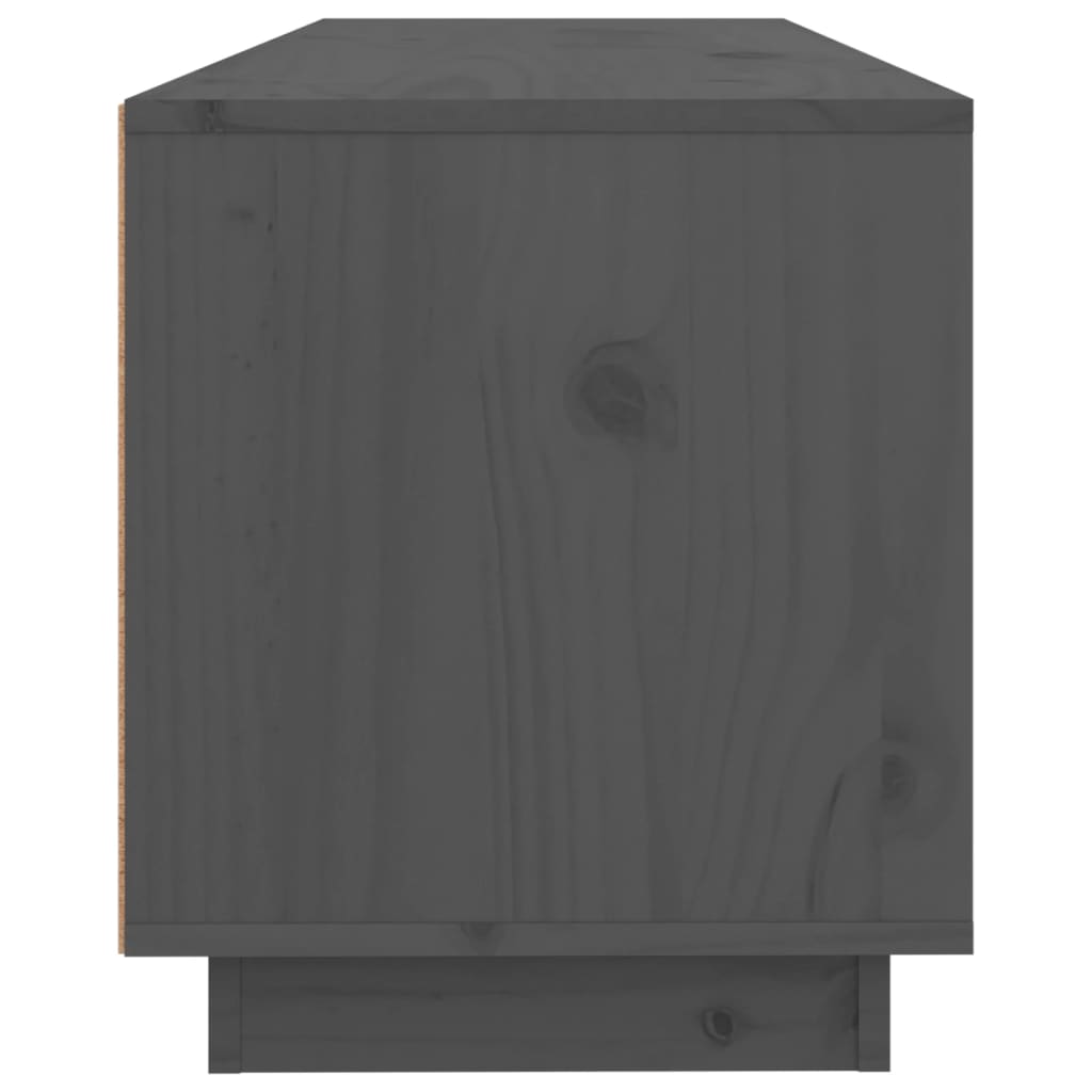 Mobile Porta TV Grigio 100x34x40 cm in Legno Massello di Pino - homemem39