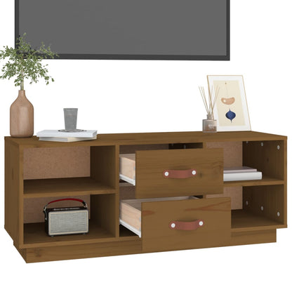 Mobile Porta TV Ambra 100x34x40 cm in Legno Massello di Pino - homemem39