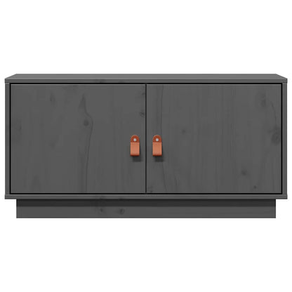 Mobile Porta TV Grigio 80x34x40 cm in Legno Massello di Pino