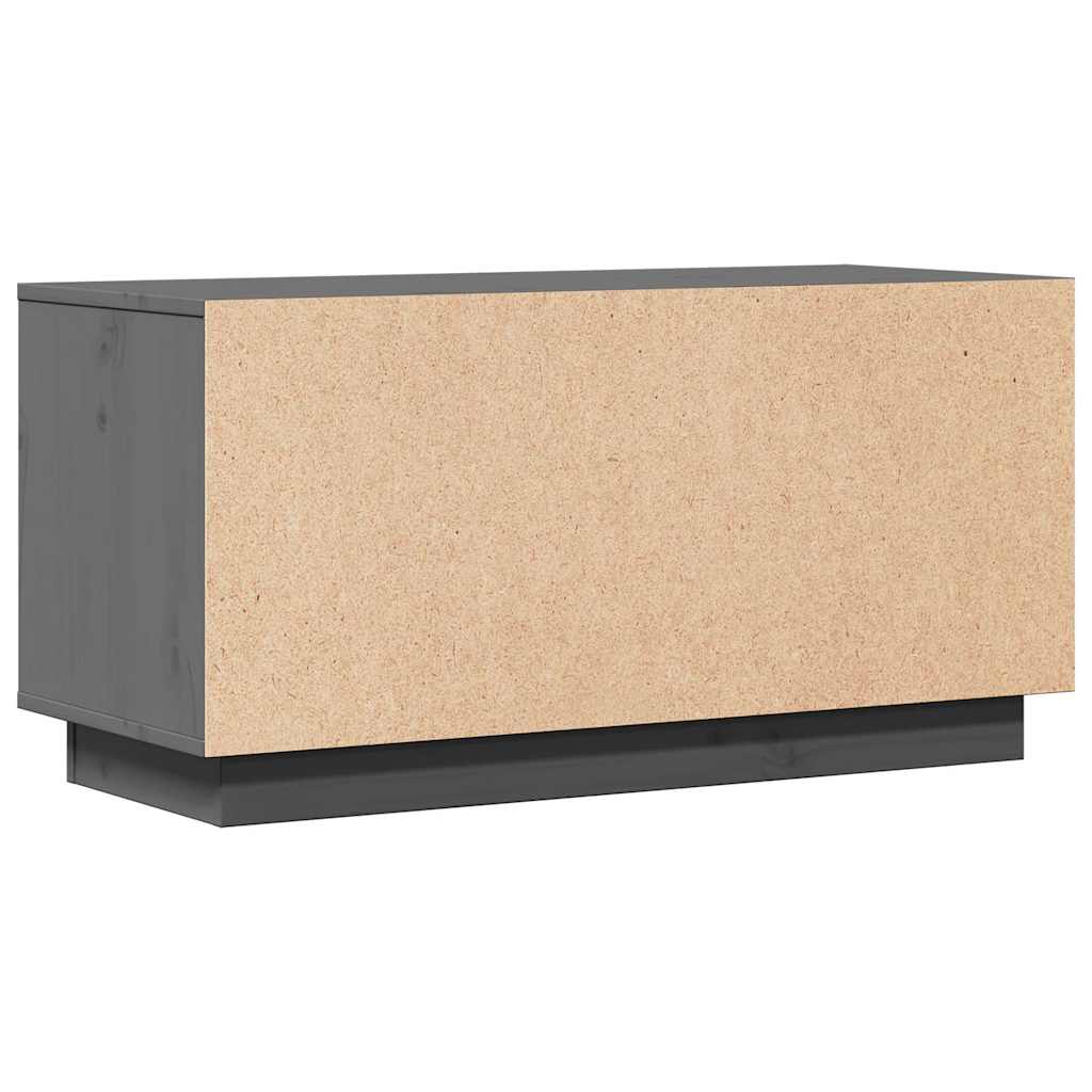 Mobile Porta TV Grigio 80x34x40 cm in Legno Massello di Pino
