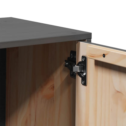 Mobile Porta TV Grigio 80x34x40 cm in Legno Massello di Pino - homemem39