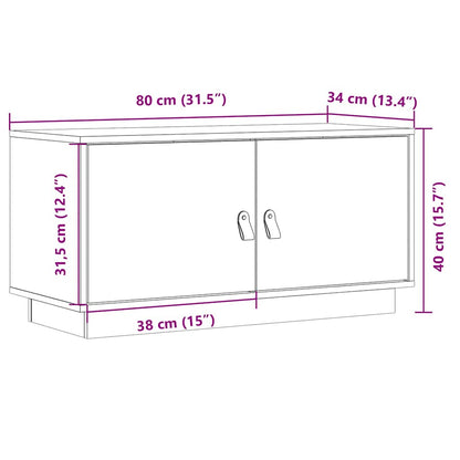 Mobile Porta TV Grigio 80x34x40 cm in Legno Massello di Pino