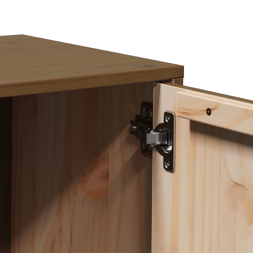 Mobile Porta TV Ambrato 80x34x40 cm in Legno Massello di Pino - homemem39