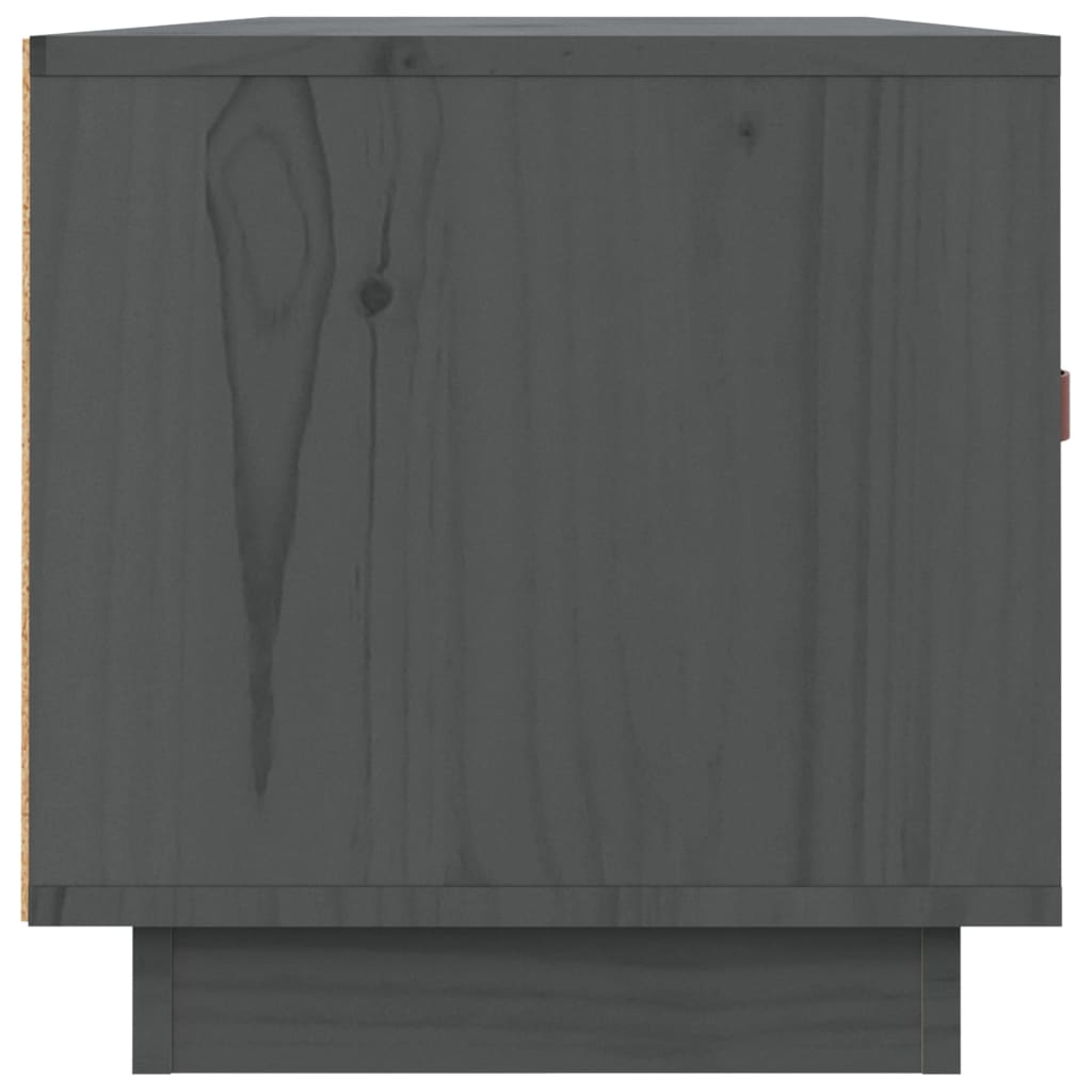 Mobile Porta TV Grigio 80x34x35 cm in Legno Massello di Pino - homemem39
