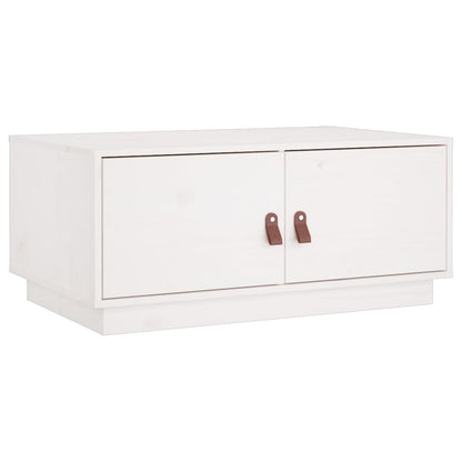 Tavolino da Salotto Bianco 80x50x35cm in Legno Massello di Pino | homemem39