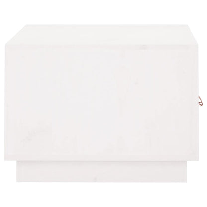 Tavolino da Salotto Bianco 80x50x35cm in Legno Massello di Pino | homemem39
