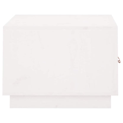 Tavolino da Salotto Bianco 80x50x35cm in Legno Massello di Pino