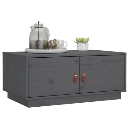 Tavolino da Salotto Grigio 80x50x35cm in Legno Massello di Pino | homemem39