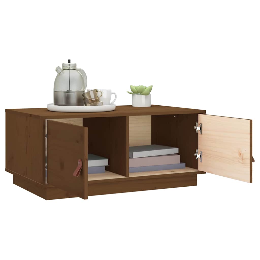 Tavolino da Salotto ambra 80x50x35 cm in Legno Massello di Pino