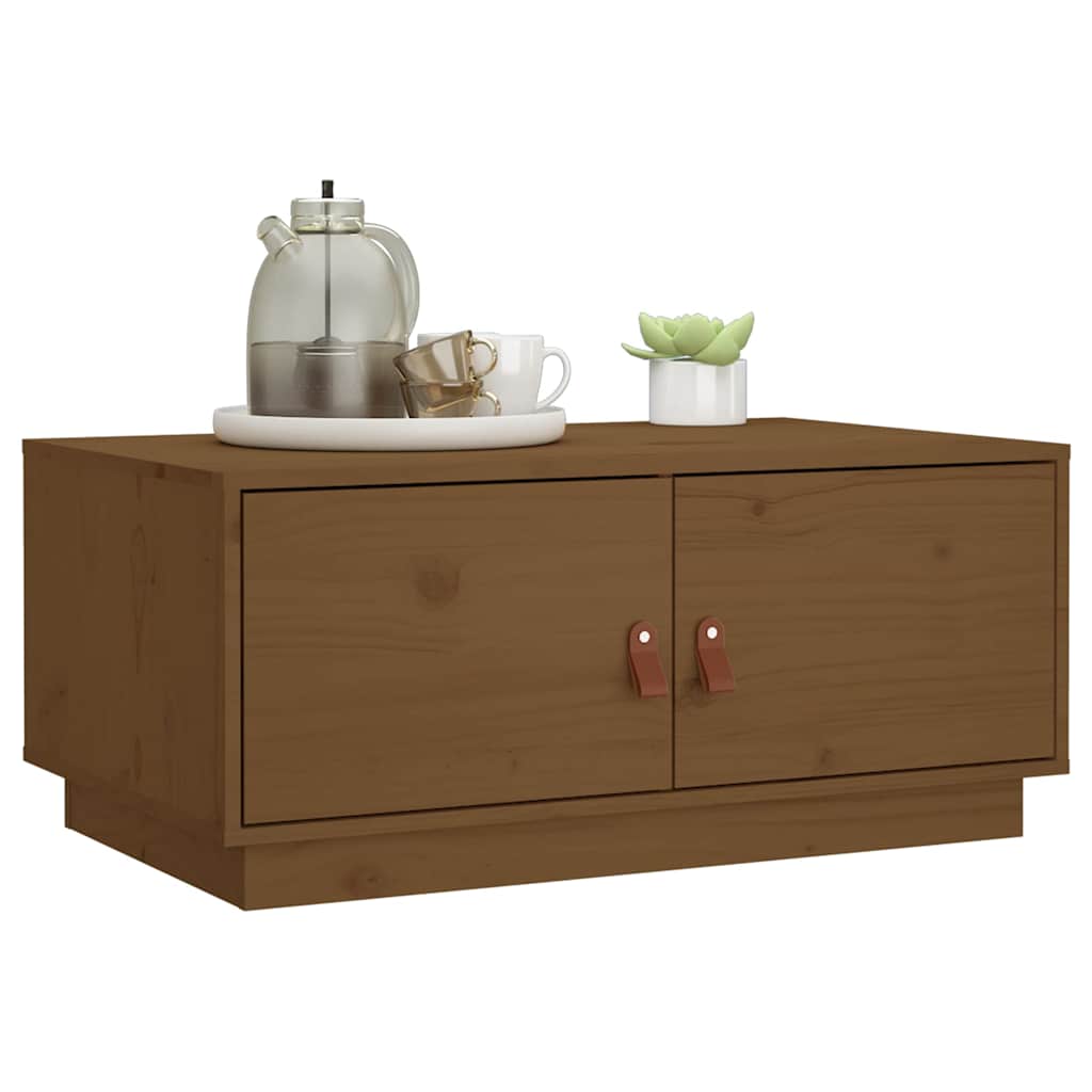 Tavolino da Salotto ambra 80x50x35 cm in Legno Massello di Pino