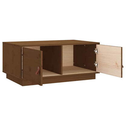 Tavolino da Salotto ambra 80x50x35 cm in Legno Massello di Pino