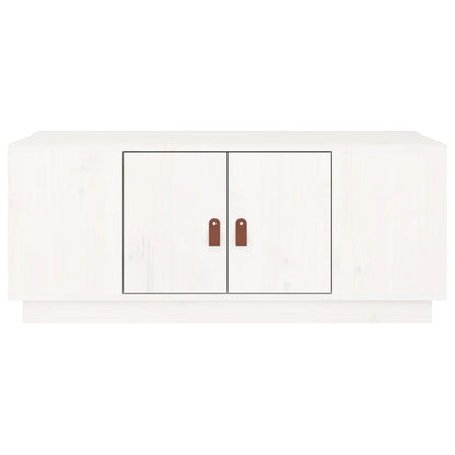 Tavolino da Salotto Bianco 100x50x41 cm Legno Massello di Pino - homemem39