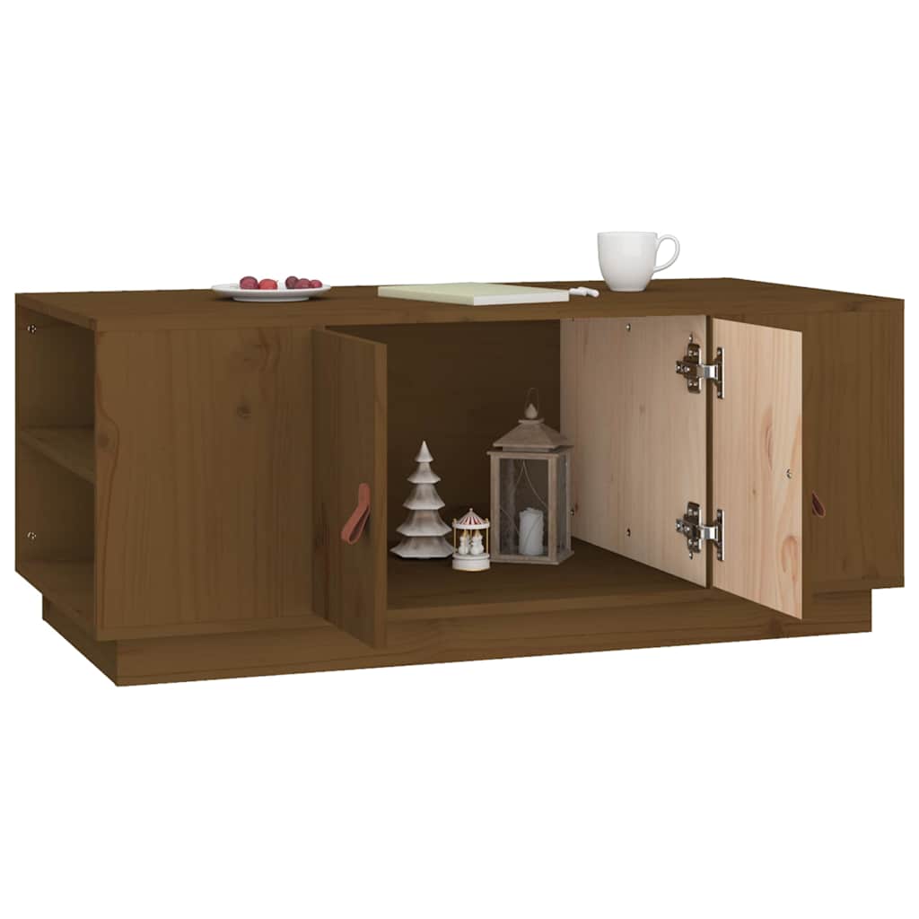 Tavolino da Salotto ambra 100x50x41cm in Legno Massello di Pino
