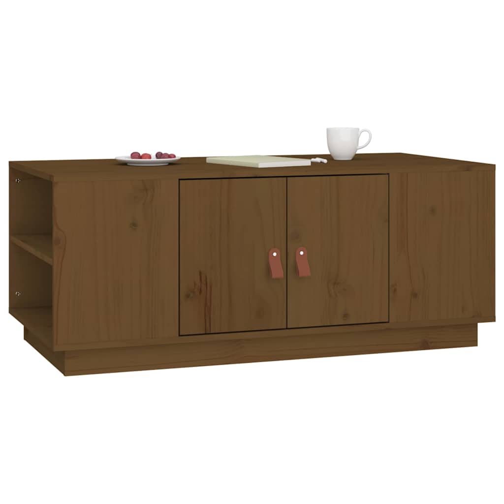 Tavolino da Salotto ambra 100x50x41cm in Legno Massello di Pino