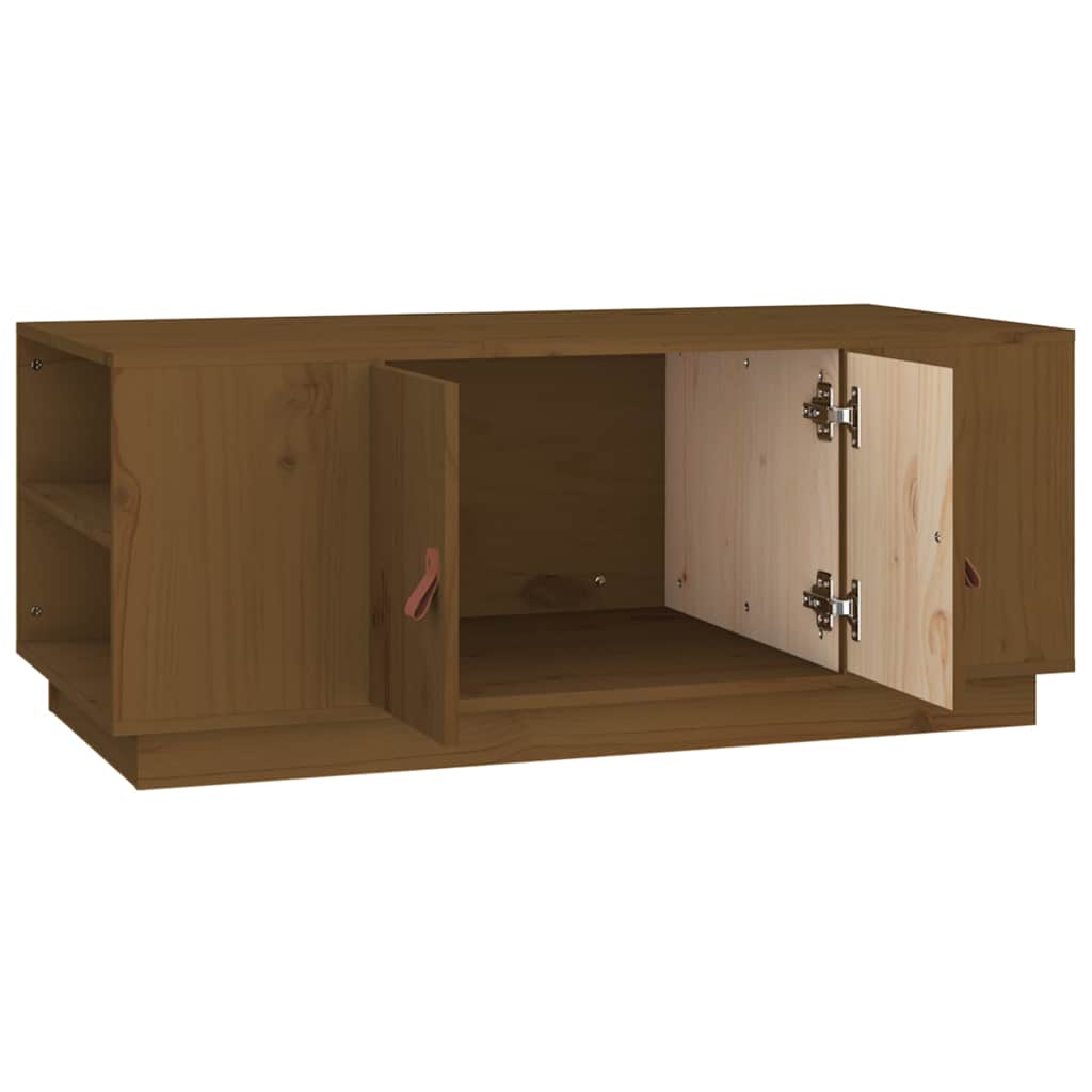 Tavolino da Salotto ambra 100x50x41cm in Legno Massello di Pino