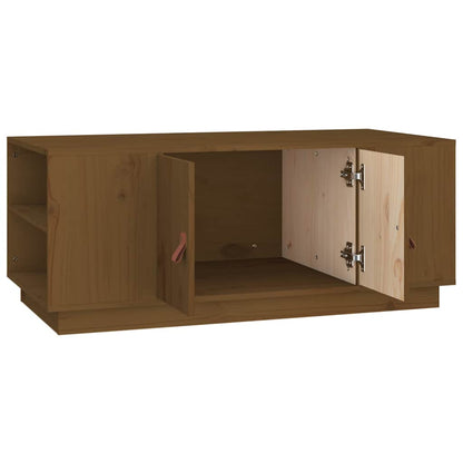 Tavolino da Salotto ambra 100x50x41cm in Legno Massello di Pino