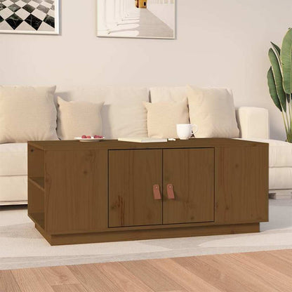 Tavolino da Salotto ambra 100x50x41cm in Legno Massello di Pino
