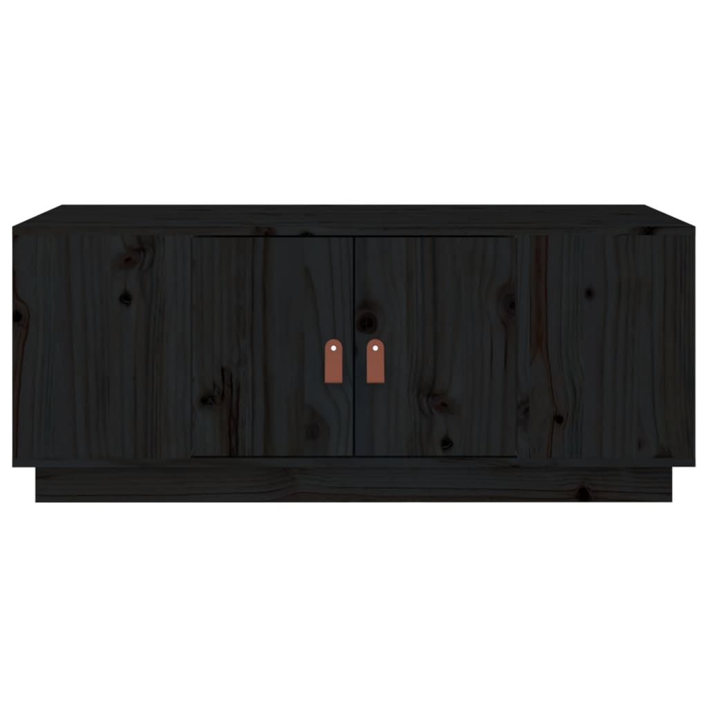 Tavolino da Salotto Nero 100x50x41 cm in Legno Massello di Pino | homemem39